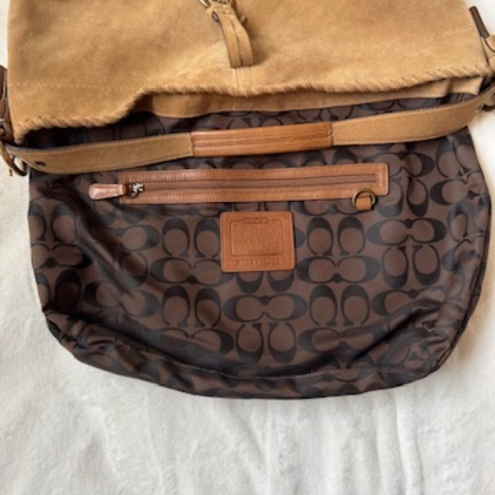 Coach Vintage Suede Brown Hobo Bag Rare Y2K Like New! - Picture 13 of 16